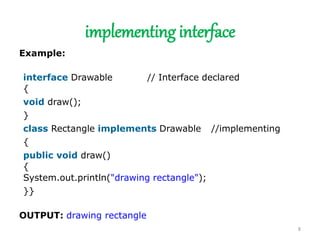 java interface and packages | PPTX | Programming Languages | Computing
