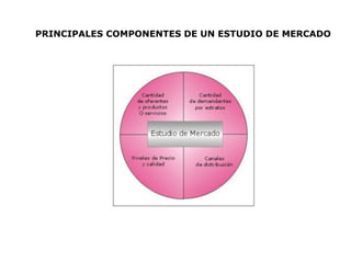 PRINCIPALES COMPONENTES DE UN ESTUDIO DE MERCADO
 