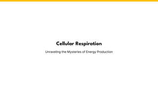 Cellular Respiration
Unraveling the Mysteries of Energy Production
 