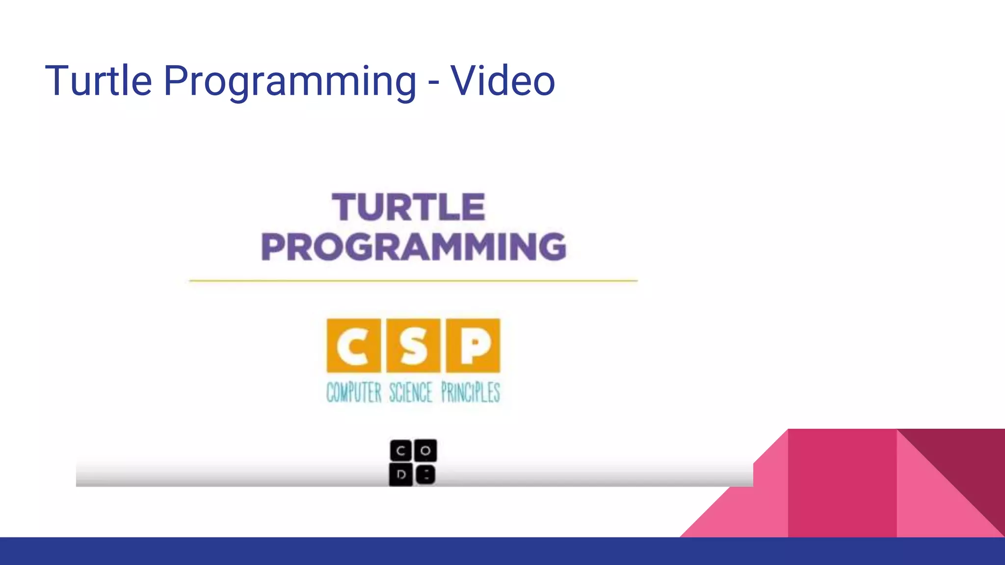 Turtle Programming - Video
 