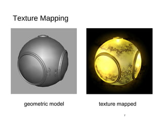 Texture Mapping
7
geometric model texture mapped
 