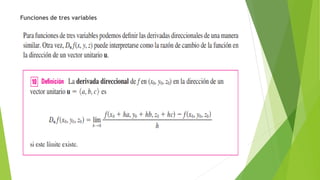 Funciones de tres variables
 