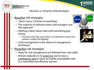 Proactive Risk Versus Risk U3_Project Risk Management.pptx Estimation and Budget planning of Cost ...