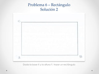 Problema 6 – Rectángulo
Solución 2
Dada la base X y la altura Y, trazar un rectángulo
 