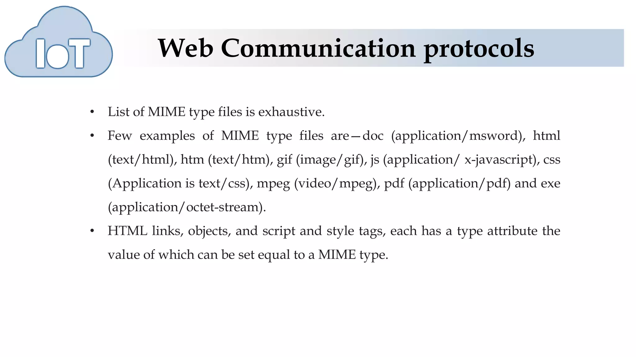 web communication protocols in IoT | PPTX | Internet | Computing