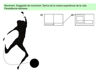 Moviment. Suggestió de moviment. Deriva de la nostra experiència de la vida. Persistència retiniana.  