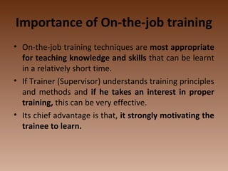 Training Purposes Training Methods, Techniques & Pedagogy, Training aids & Tools ...