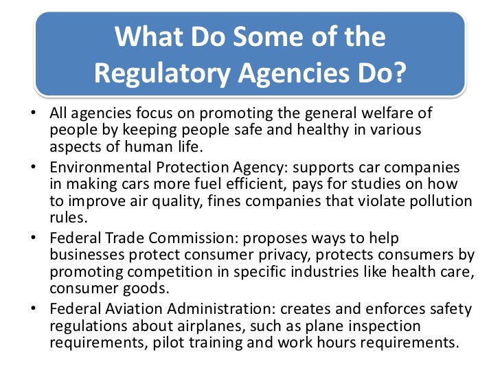 U4.lp6.regulatory agencies