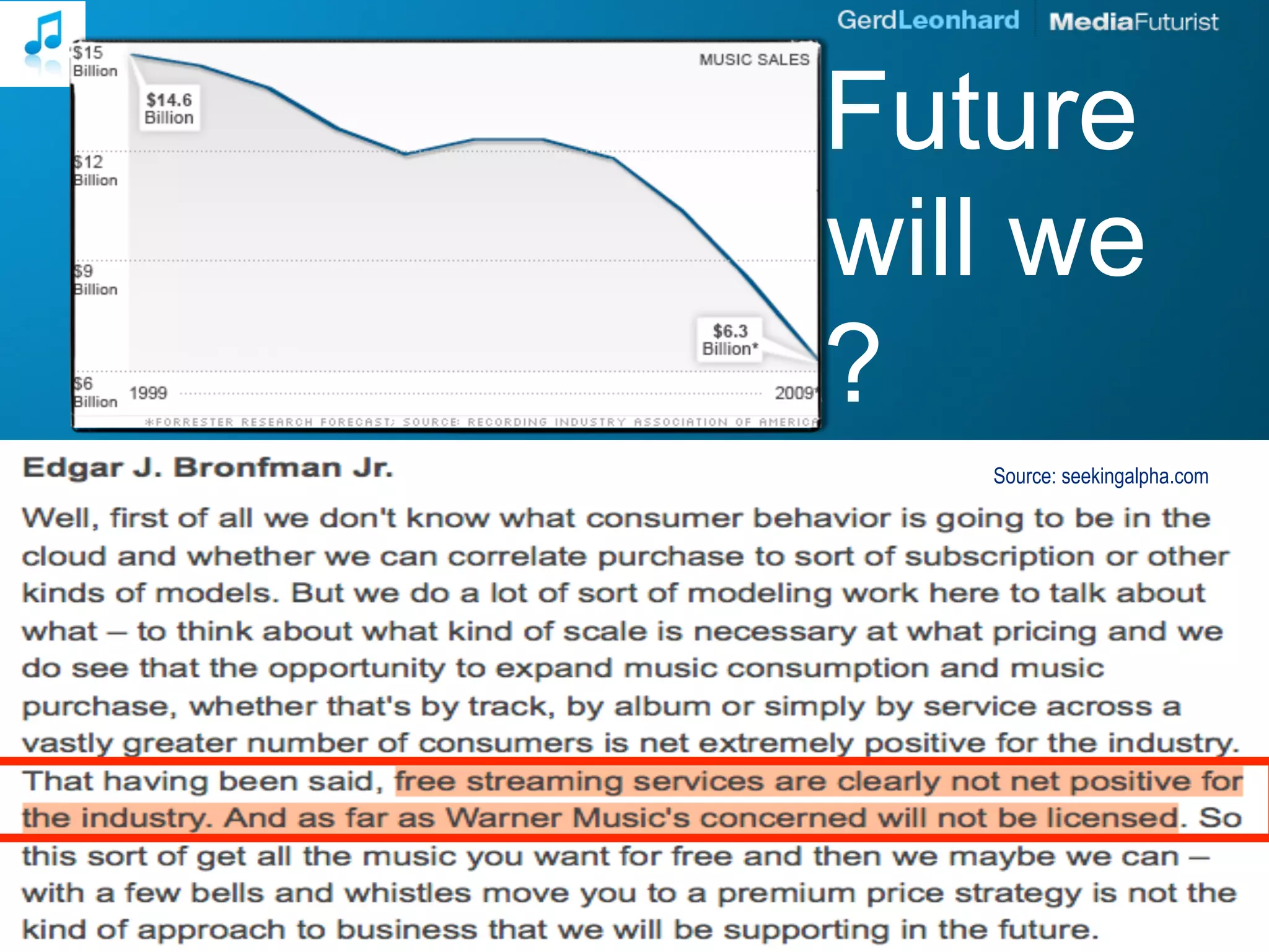 What does the Future
hold - and how will we
      adapt to it?
                  Source: seekingalpha.com
 