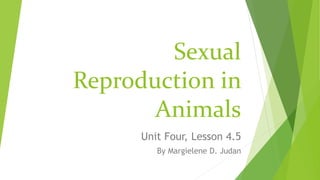 Sexual
Reproduction in
Animals
Unit Four, Lesson 4.5
By Margielene D. Judan
 