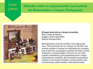 Relações entre os componentes curriculares
de Matemática e Língua Portuguesa
Lima
(2012)
 