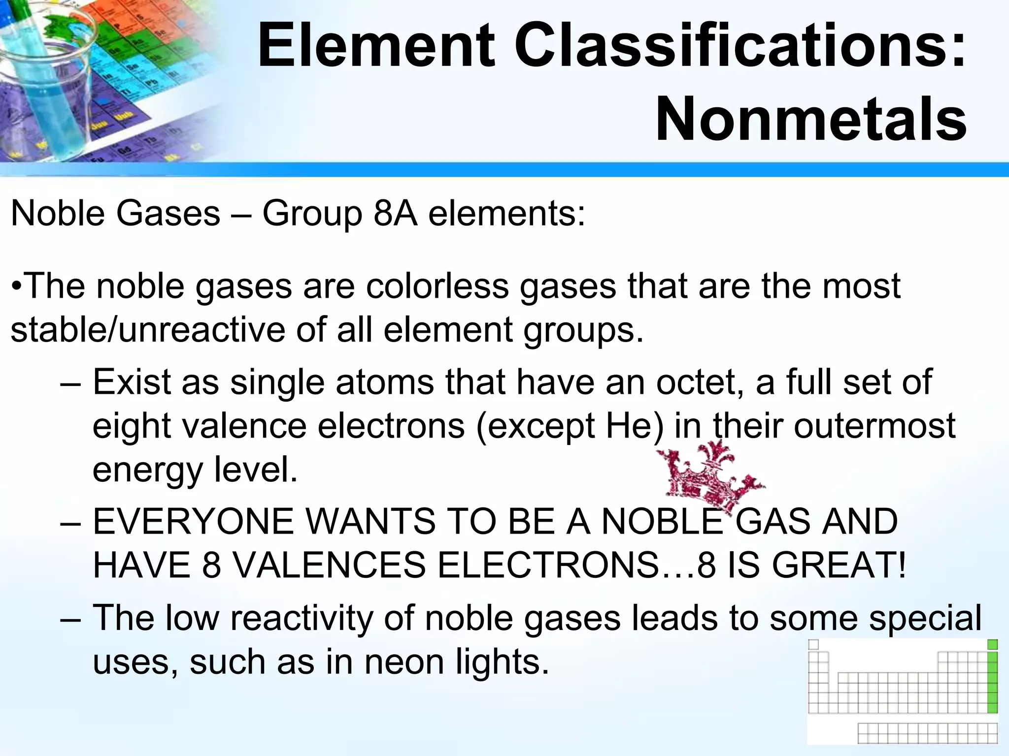 Element Classification | PPTX | Chemistry | Science