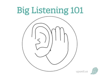Big Listening 101
upwell.us
 