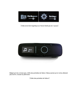 Lecteur mp3 de type clé USB de Samsung Yepp, U4 Rencontrer