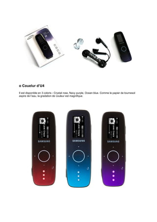 Lecteur mp3 de type clé USB de Samsung Yepp, U4 Rencontrer