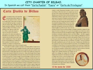 CITY CHARTER OF BILBAO.
In Spanish we call them “Carta Puebla”, “Fuero” or “Carta de Privilegios”.
 