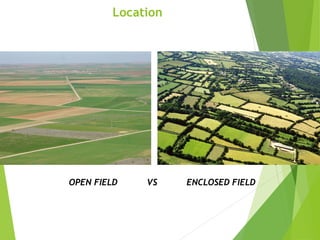 OPEN FIELD VS ENCLOSED FIELD
Location
 