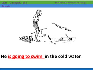 He is going to swim in the cold water.
I.E.P «Nuestra Señora de Guadalupe»UNIT – 5 English - 5TH
Going to
 