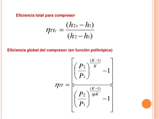 Potencia de un compresor termodinamica