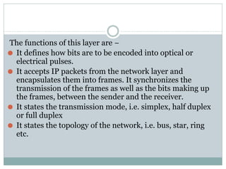 The Transport Layer in TCP/IP Model
⚫ The transport layer is responsible for error-free,
end-to-end delivery of data from ...