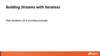 Building Streams with Iteratees
Play Iteratees via a counting example
 
