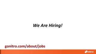 We Are Hiring!
gonitro.com/about/jobs
 