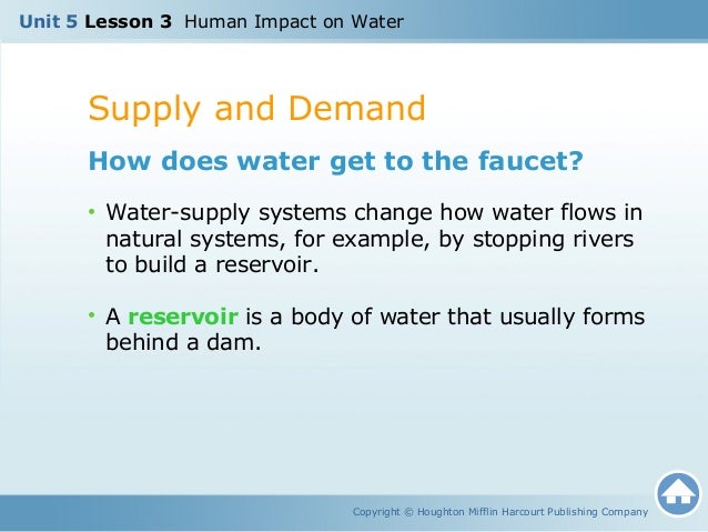 The impact of human activities on water supplies
