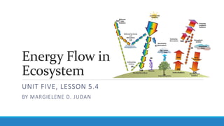 Energy Flow in
Ecosystem
UNIT FIVE, LESSON 5.4
BY MARGIELENE D. JUDAN
 