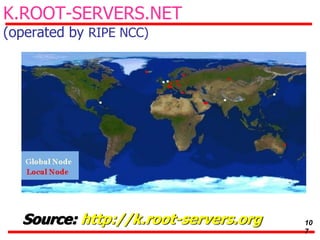 K.ROOT-SERVERS.NET
(operated by RIPE NCC)
Source: http://k.root-servers.org 10
7
 