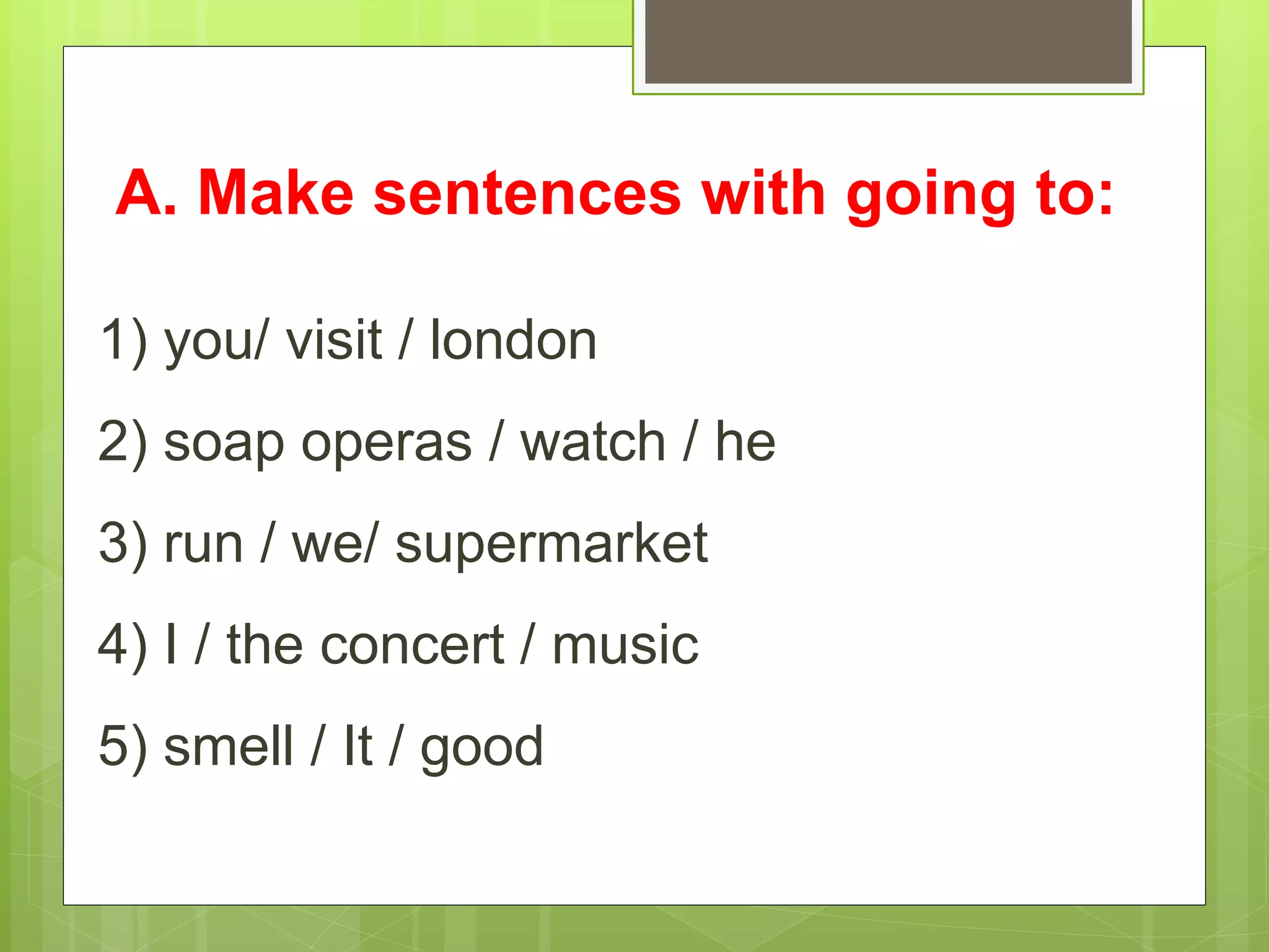 U6 exercises-going to -2 do-2c | PPT