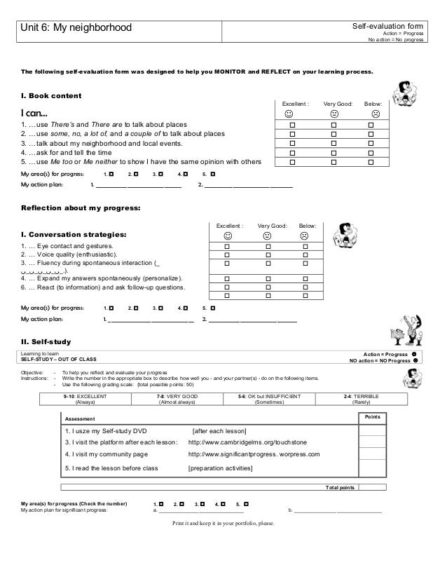 bs2 u6 self assessment form voice evaluation form