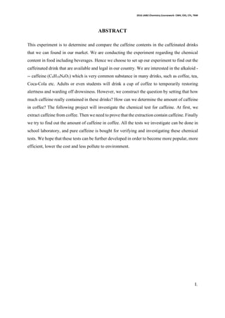 Extraction Of Caffeine From Tea Leaves