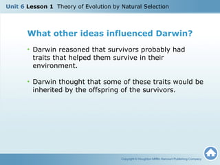 U6 L1 Theory of Evolution by Natural Selection | PPT