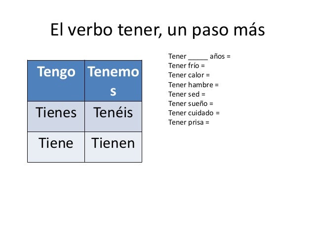 Tener y las expresiones con tener