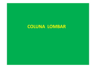 COLUNA LOMBAR
 
