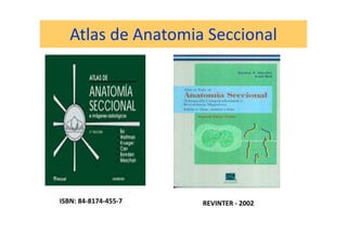 Atlas de Anatomia Seccional
ISBN: 84-8174-455-7 REVINTER - 2002
 