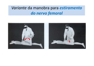 Variante da manobra para estiramento
do nervo femoral
 