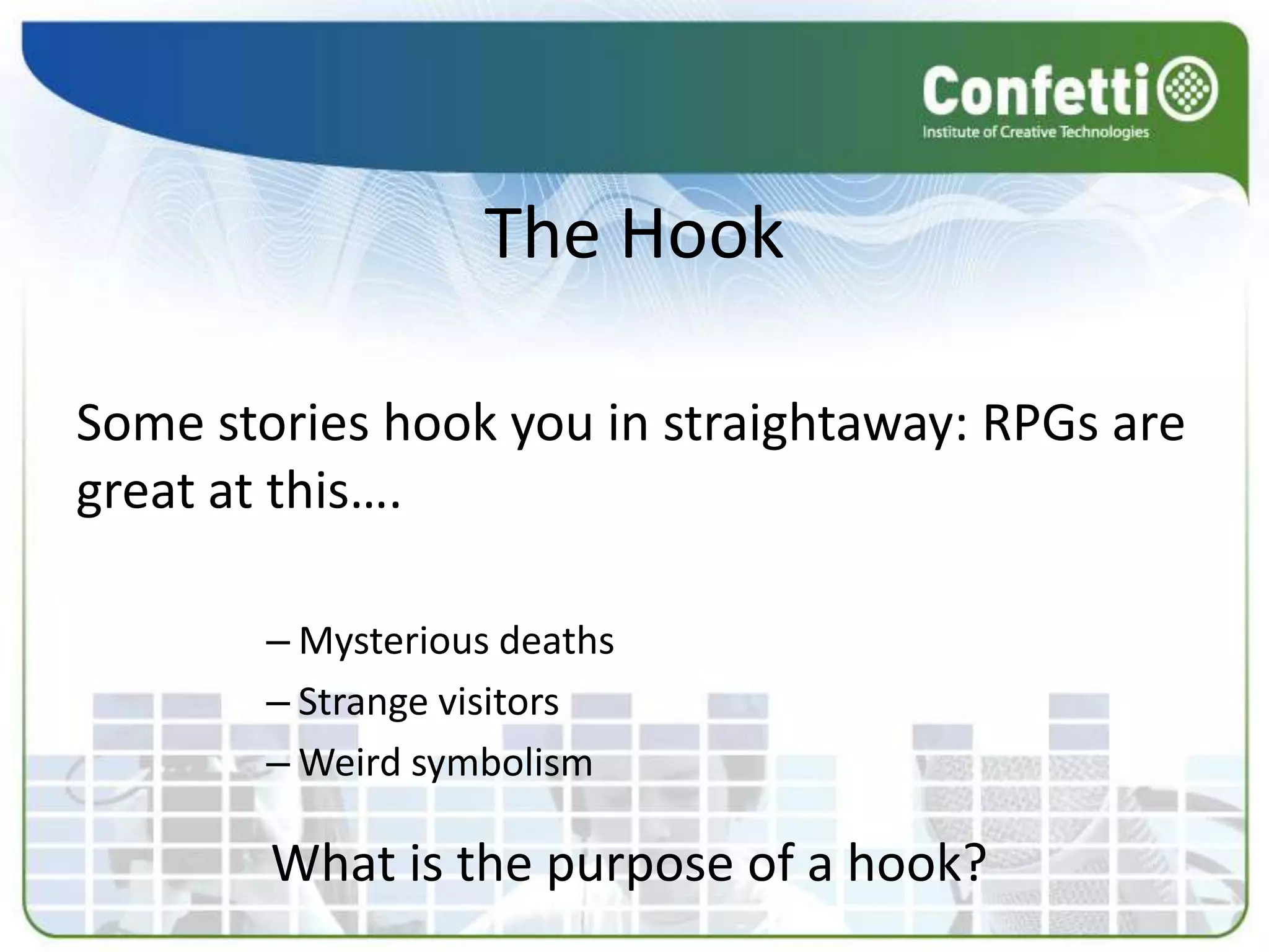 Computer Game Story Development10 May 2010Unit 72 Computer Game Story Development
