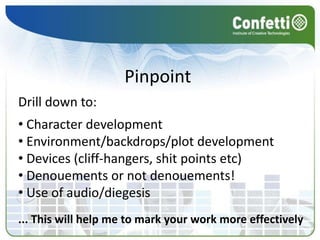 PinpointDrill down to: Character development