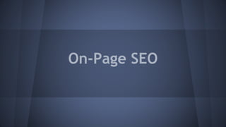 On-Page SEO
 