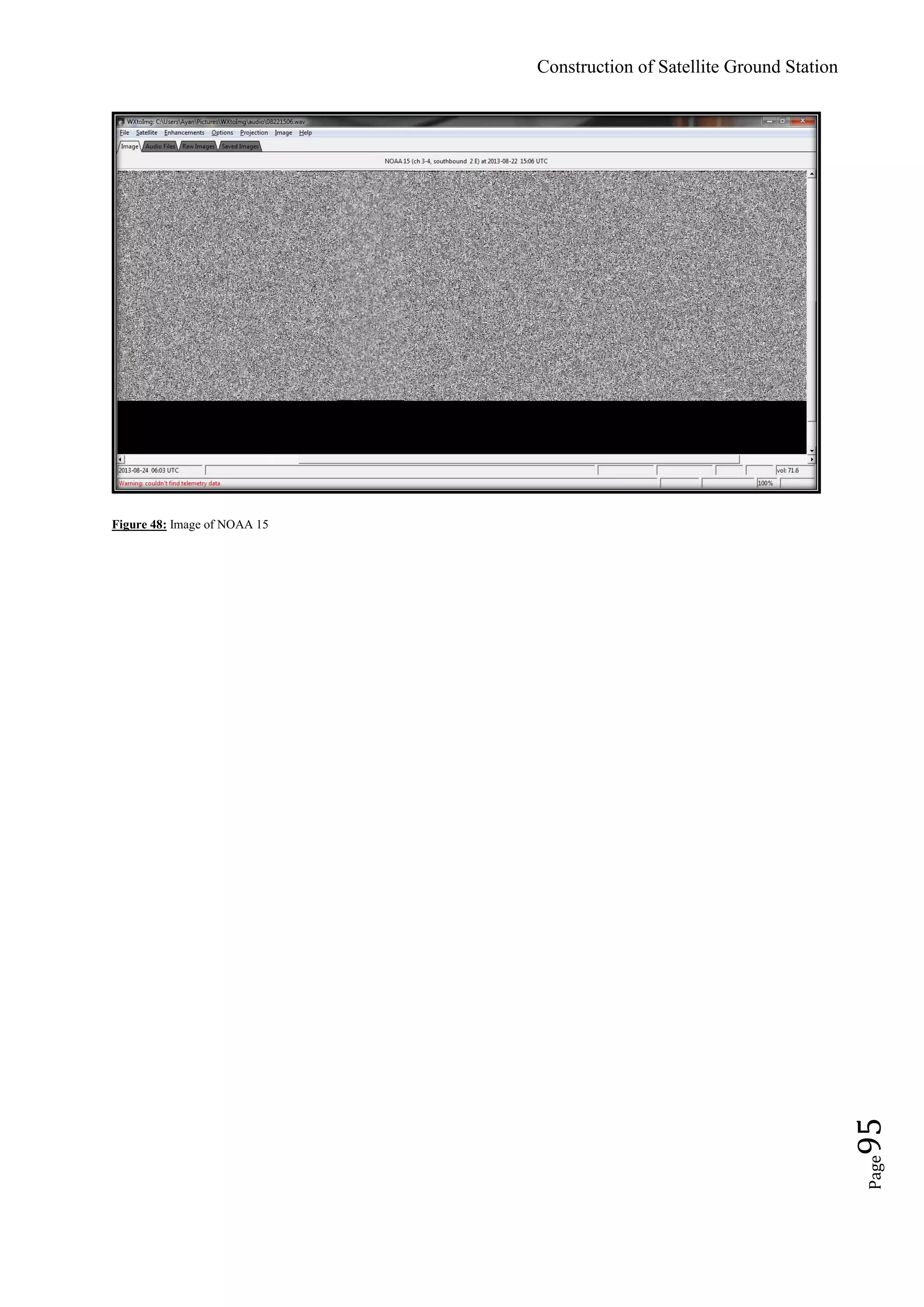 Construction of Satellite Ground Station
Page95
Figure 48: Image of NOAA 15
 