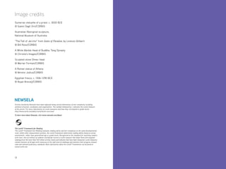 12
Image credits
Sumerian statuette of a priest, c. 3000 BCE
© Gianni Dagli Orti/CORBIS
Australian Aboriginal sculpture,
National Museum of Australia
“The Fall of Jericho” from Gates of Paradise, by Lorenzo Ghiberti
© Bill Ross/CORBIS
A White Marble Head of Buddha. Tang Dynasty
© Christie’s Images/CORBIS
Sculpted stone Olmec head
© Werner Forman/CORBIS
A Roman statue of Athena
© Mimmo Jodice/CORBIS
Egyptian fresco, c. 1306–1290 BCE
© Bojan Brecelj/CORBIS
Articles leveled by Newsela have been adjusted along several dimensions of text complexity including
sentence structure, vocabulary and organization. The number followed by L indicates the Lexile measure
of the article. For more information on Lexile measures and how they correspond to grade levels:
http://www.lexile.com/about-lexile/lexile-overview/
To learn more about Newsela, visit www.newsela.com/about.
The Lexile®
Framework for Reading
The Lexile®
Framework for Reading evaluates reading ability and text complexity on the same developmental
scale. Unlike other measurement systems, the Lexile Framework determines reading ability based on actual
assessments, rather than generalized age or grade levels. Recognized as the standard for matching readers
with texts, tens of millions of students worldwide receive a Lexile measure that helps them find targeted
readings from the more than 100 million articles, books and websites that have been measured. Lexile measures
connect learners of all ages with resources at the right level of challenge and monitors their progress toward
state and national proficiency standards. More information about the Lexile®
Framework can be found at
www.Lexile.com.
 