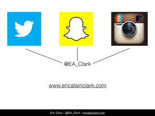 Eric Clark - @EA_Clark - ericalainclark.com
@EA_Clark
www.ericalainclark.com
 