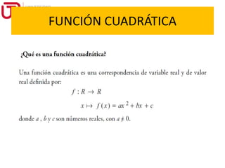 FUNCIÓN CUADRÁTICA
 