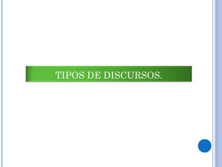 TIPOS DE DISCURSOS.
 