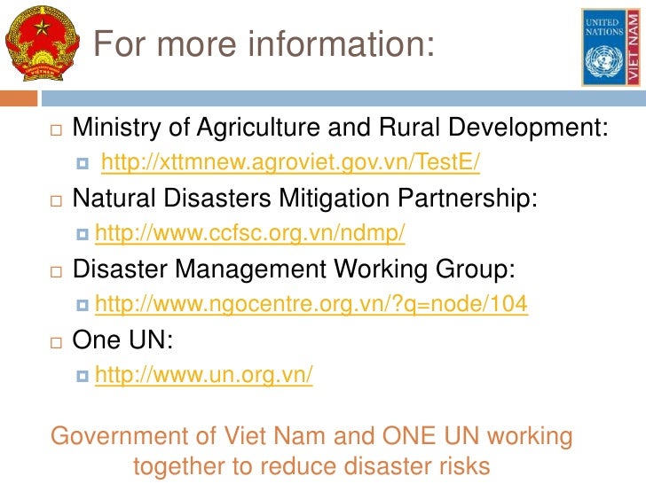 Vietnam Natural Disaster Risk Management Project Vietnam Natural Disaster Risk Management Project