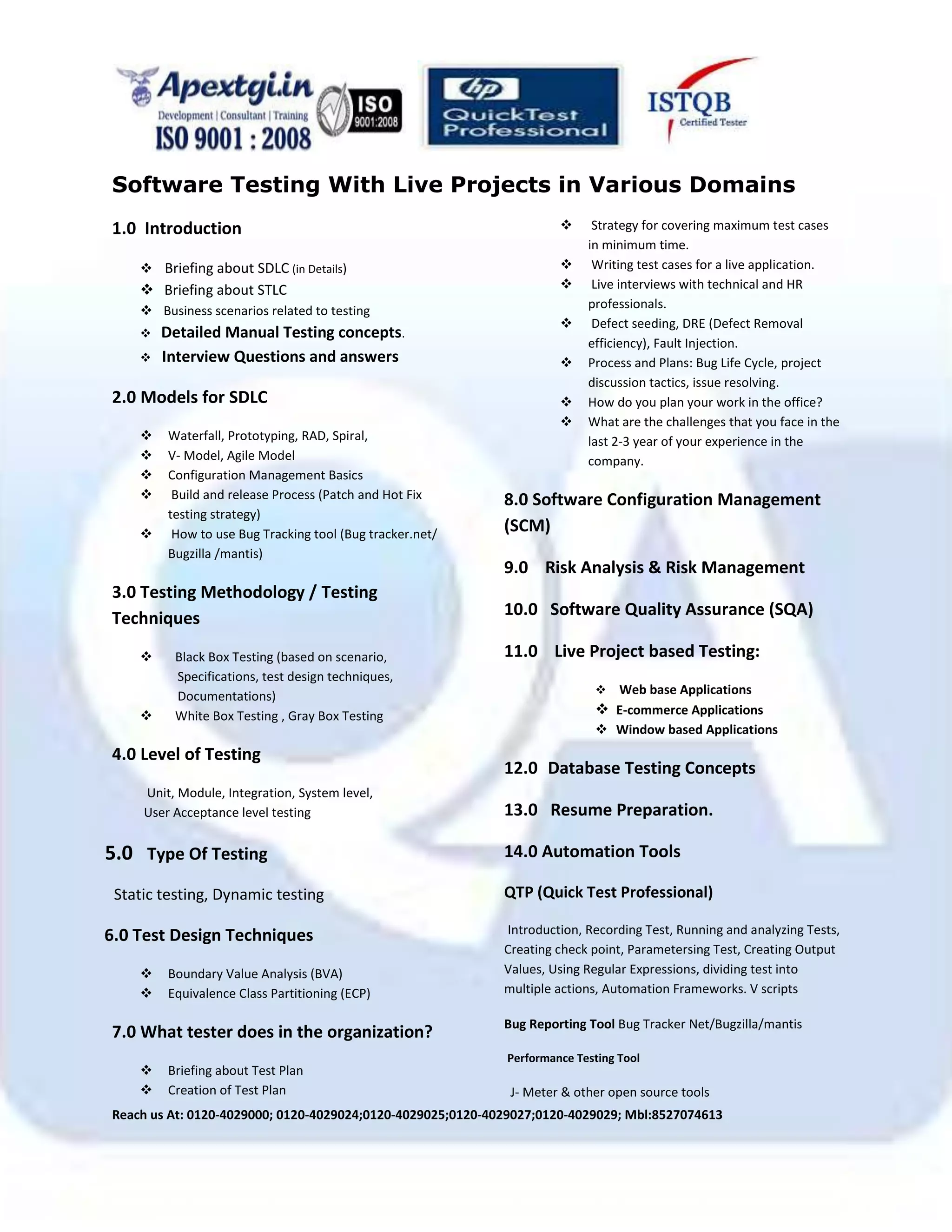 Testing syllabus | PDF