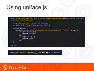 www.uniface.comlectures.
Using uniface.js
 
