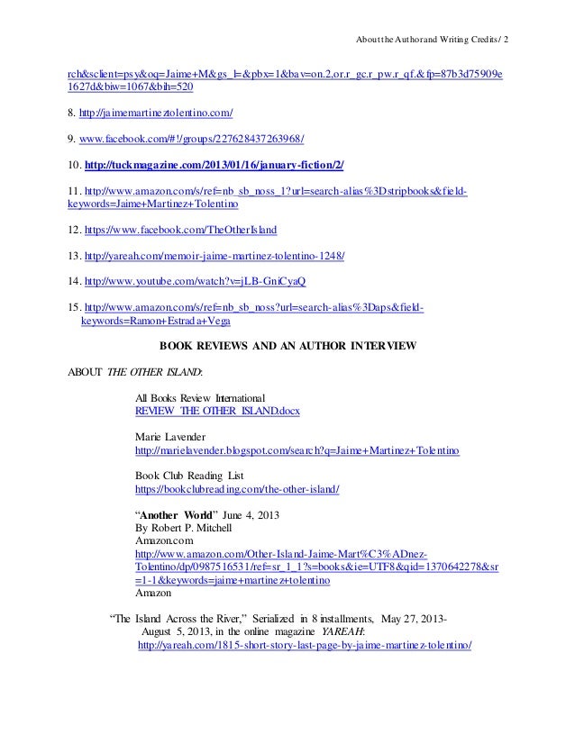 About the author & writing credits 101413