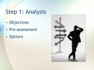 Step 1: Analysis Objectives Pre-assessment Options 